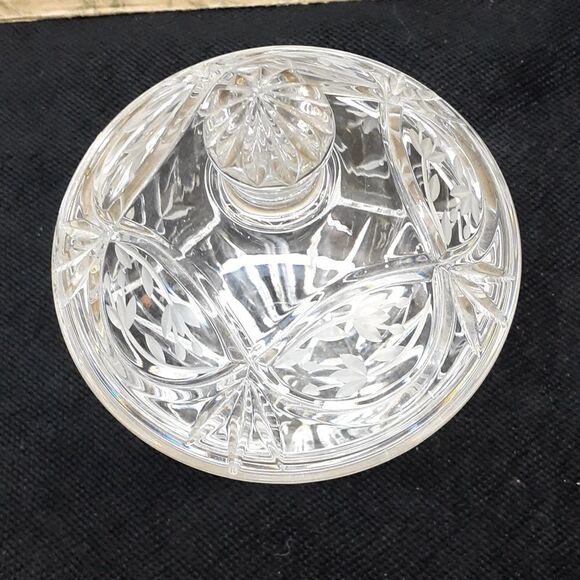 Vintage Gorham Poland hand cut clear crystal lidded candy dish - Picture 2 of 7